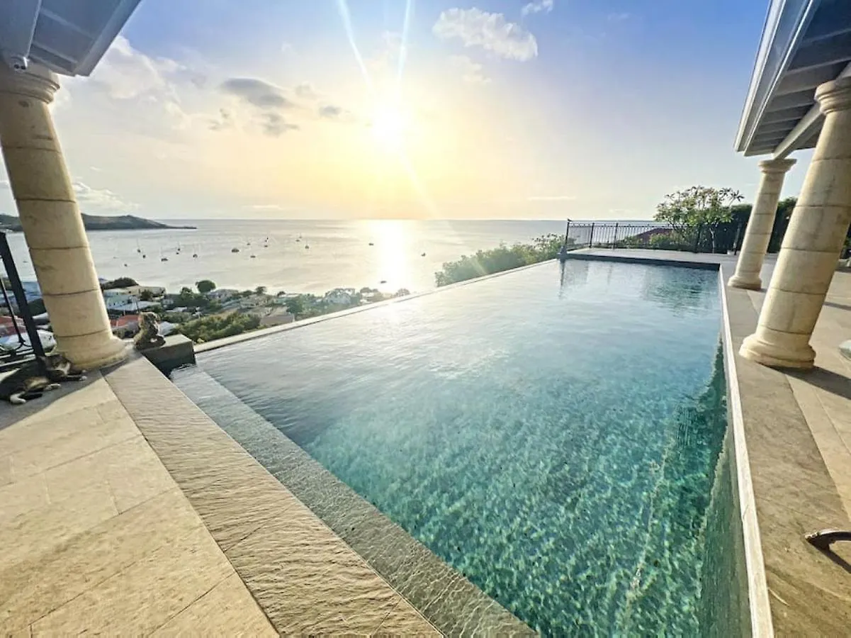 Blue Room In A Shared Villa Diamant With Communal Pool And Sea View Grand Case